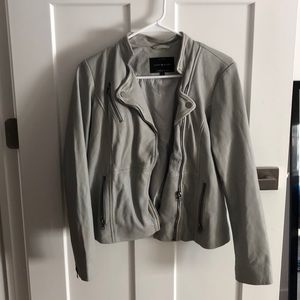 Lucky Brand Gray Leather Jacket